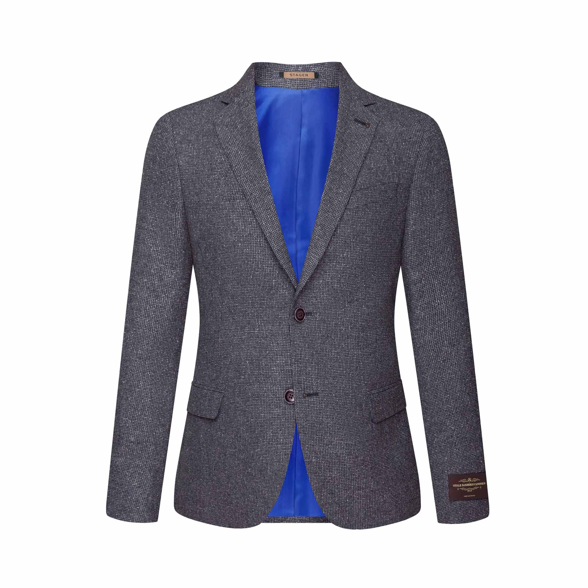 Пиджак серого цвета из итальянской ткани Vitale Barberis Canonico